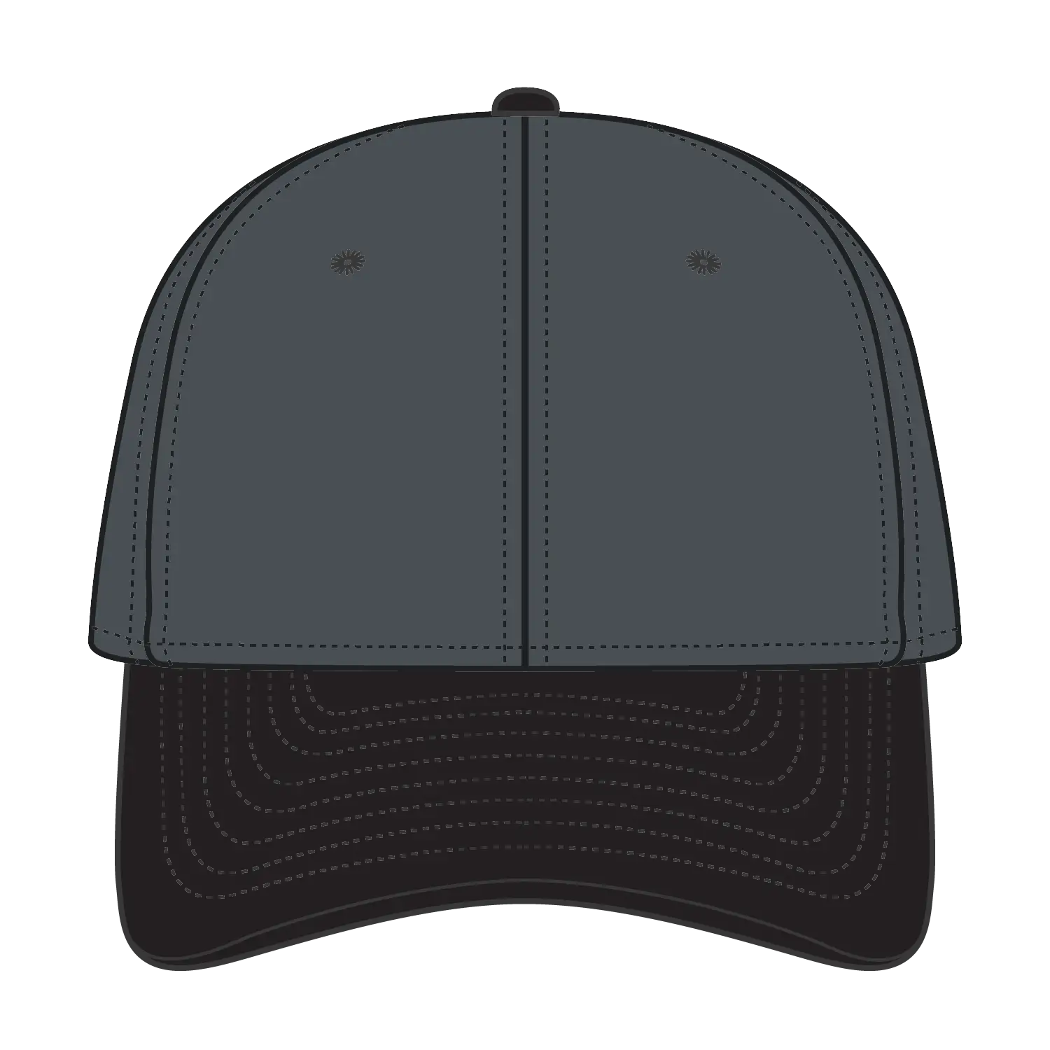 OTTO 11-194 ’OTTO Flex’ Fitted 6 Panel Low Profile Baseball Cap - Blk/Ch.Gry - Blk/Ch.Gry / 7’’ - 7 1/4’’