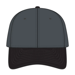 OTTO 11-194 ’OTTO Flex’ Fitted 6 Panel Low Profile Baseball Cap - Blk/Ch.Gry - Blk/Ch.Gry / 7’’ - 7 1/4’’