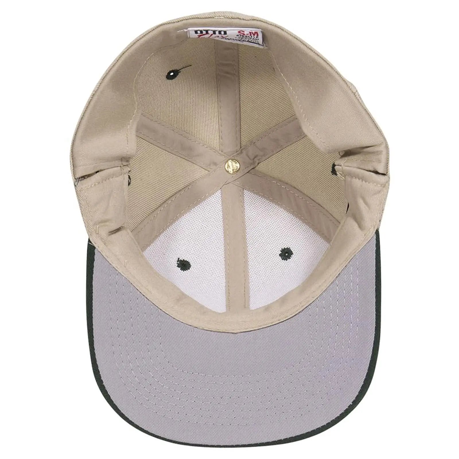 OTTO 11-194 ’OTTO Flex’ Fitted 6 Panel Low Profile Baseball Cap - Dk.Grn/Kha - Dk.Grn/Kha / 7’’ - 7 1/4’’