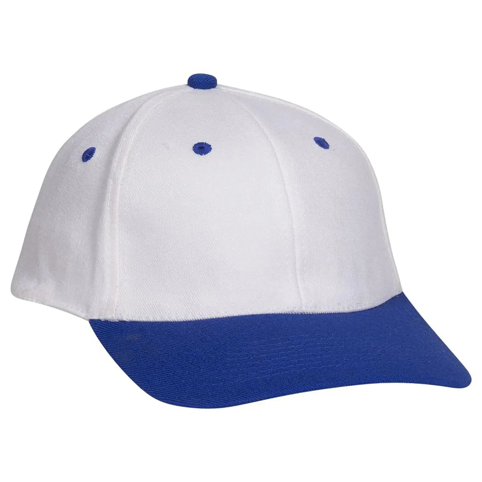 OTTO 11-194 ’OTTO Flex’ Fitted 6 Panel Low Profile Baseball Cap - Ryl/Wht - Ryl/Wht / 7 3/8’’ - 7 5/8’