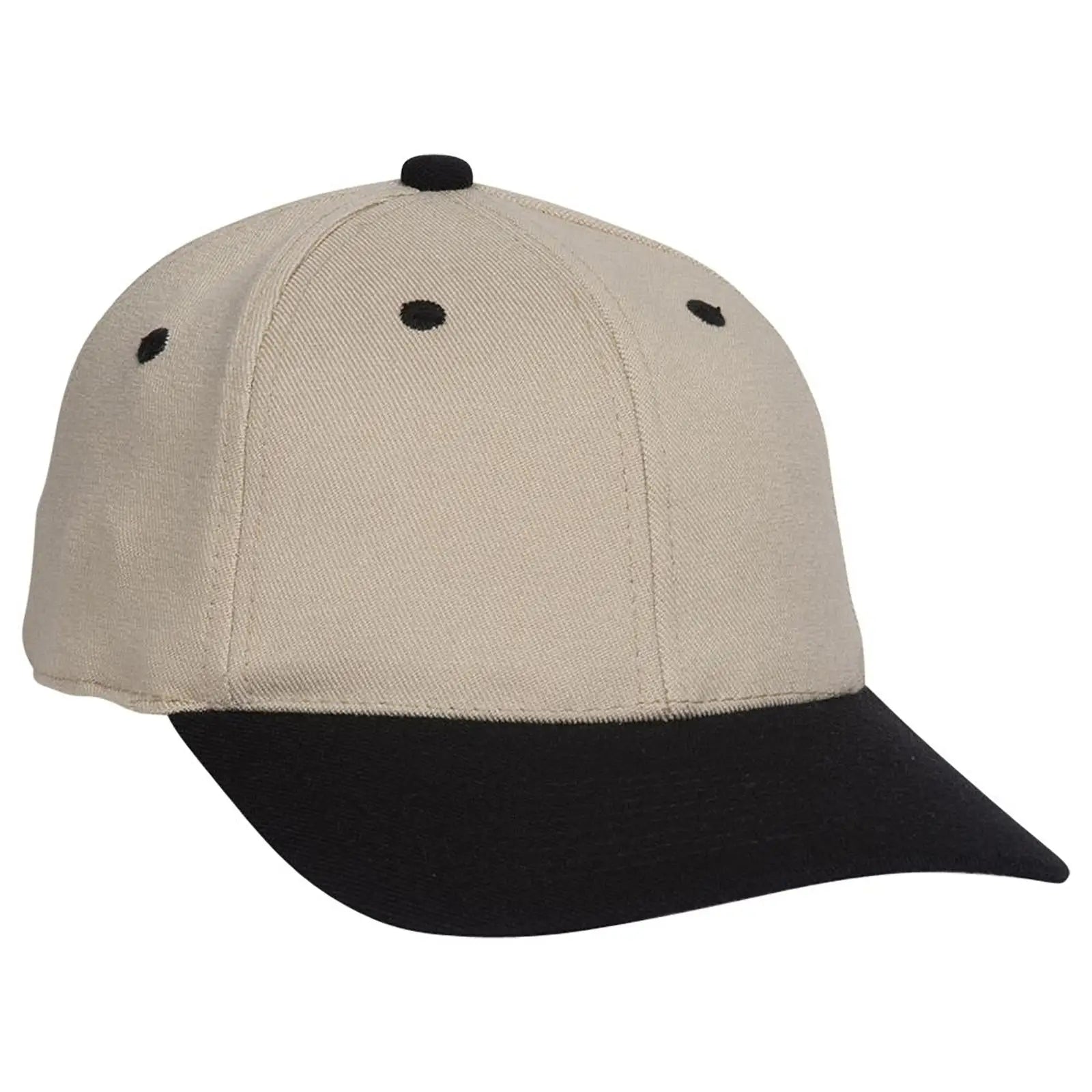 OTTO 11-194 ’OTTO Flex’ Fitted 6 Panel Low Profile Baseball Cap - Blk/Kha
