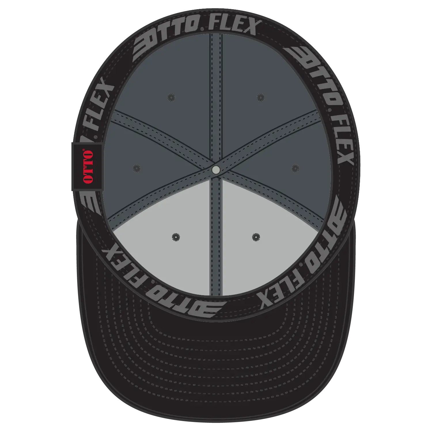 OTTO 11-194 ’OTTO Flex’ Fitted 6 Panel Low Profile Baseball Cap - Blk/Ch.Gry - Blk/Ch.Gry / 7’’ - 7 1/4’’