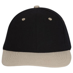 OTTO 11-194 ’OTTO Flex’ Fitted 6 Panel Low Profile Baseball Cap - Kha/Blk - Kha/Blk / 7’’ - 7 1/4’’