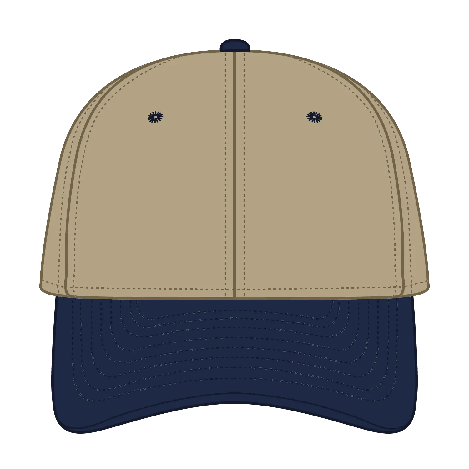 OTTO 11-194 ’OTTO Flex’ Fitted 6 Panel Low Profile Baseball Cap - Nvy/Kha - Nvy/Kha / 7’’ - 7 1/4’’