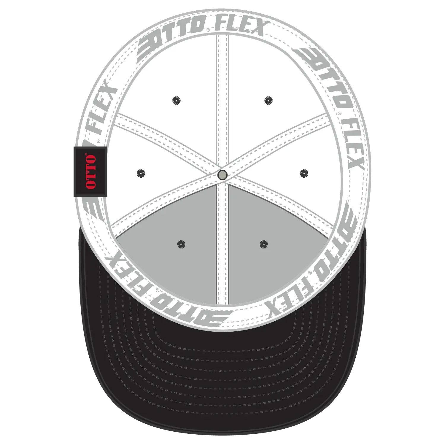 OTTO 11-194 ’OTTO Flex’ Fitted 6 Panel Low Profile Baseball Cap - Blk/Wht - Blk/Wht / 7’’ - 7 1/4’’