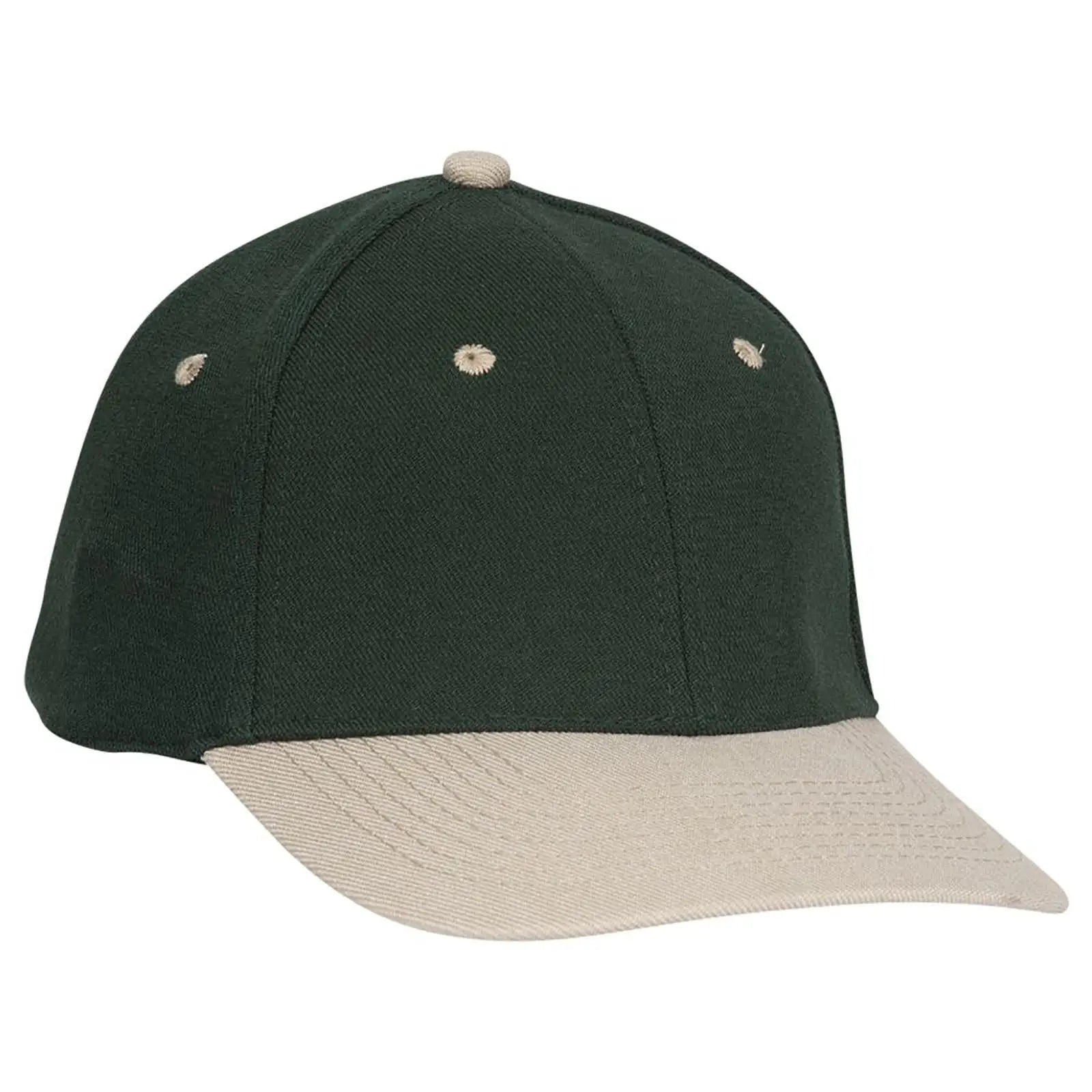 OTTO 11-194 ’OTTO Flex’ Fitted 6 Panel Low Profile Baseball Cap - Kha/Dk.Grn