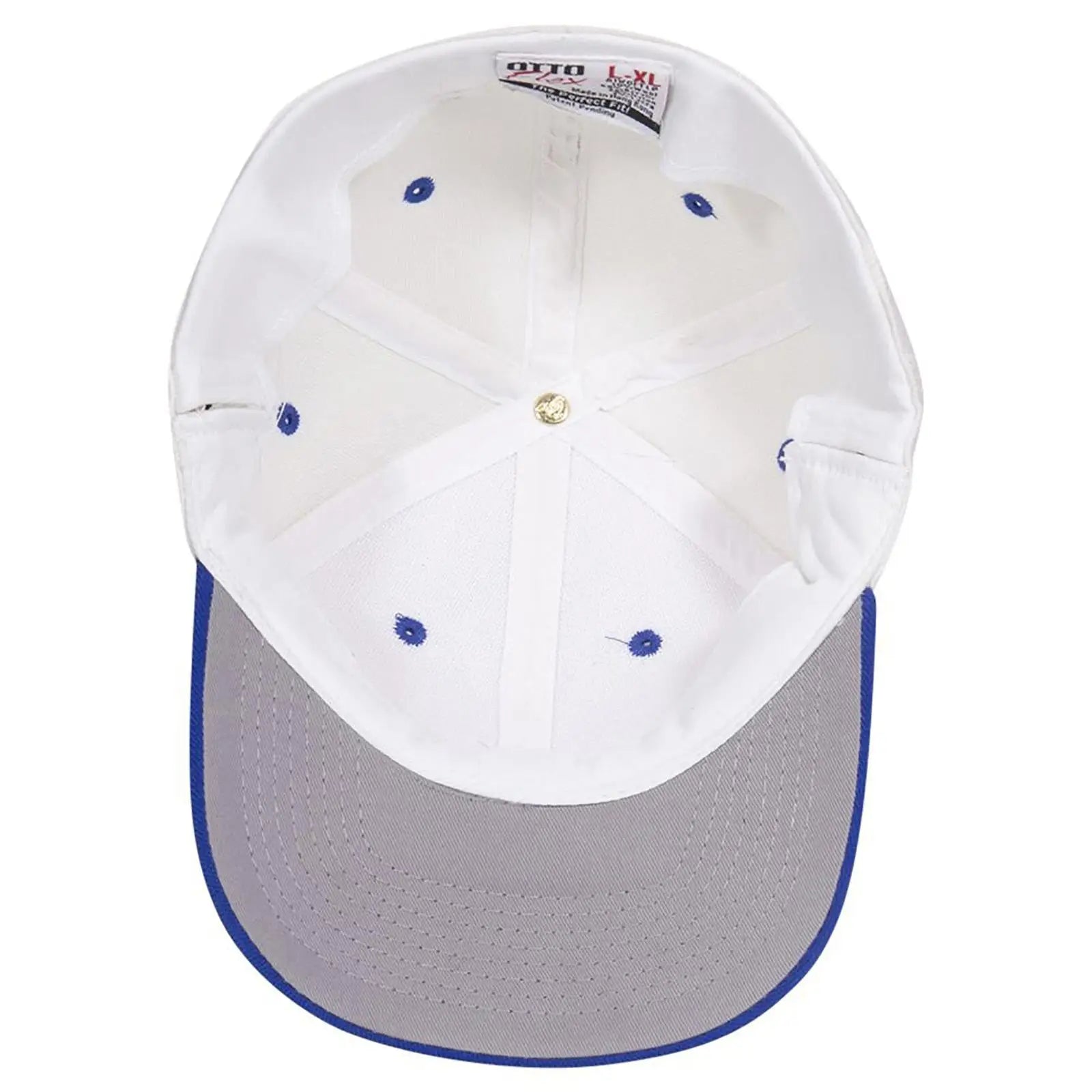 OTTO 11-194 ’OTTO Flex’ Fitted 6 Panel Low Profile Baseball Cap - Ryl/Wht - Ryl/Wht / 7 3/8’’ - 7 5/8’