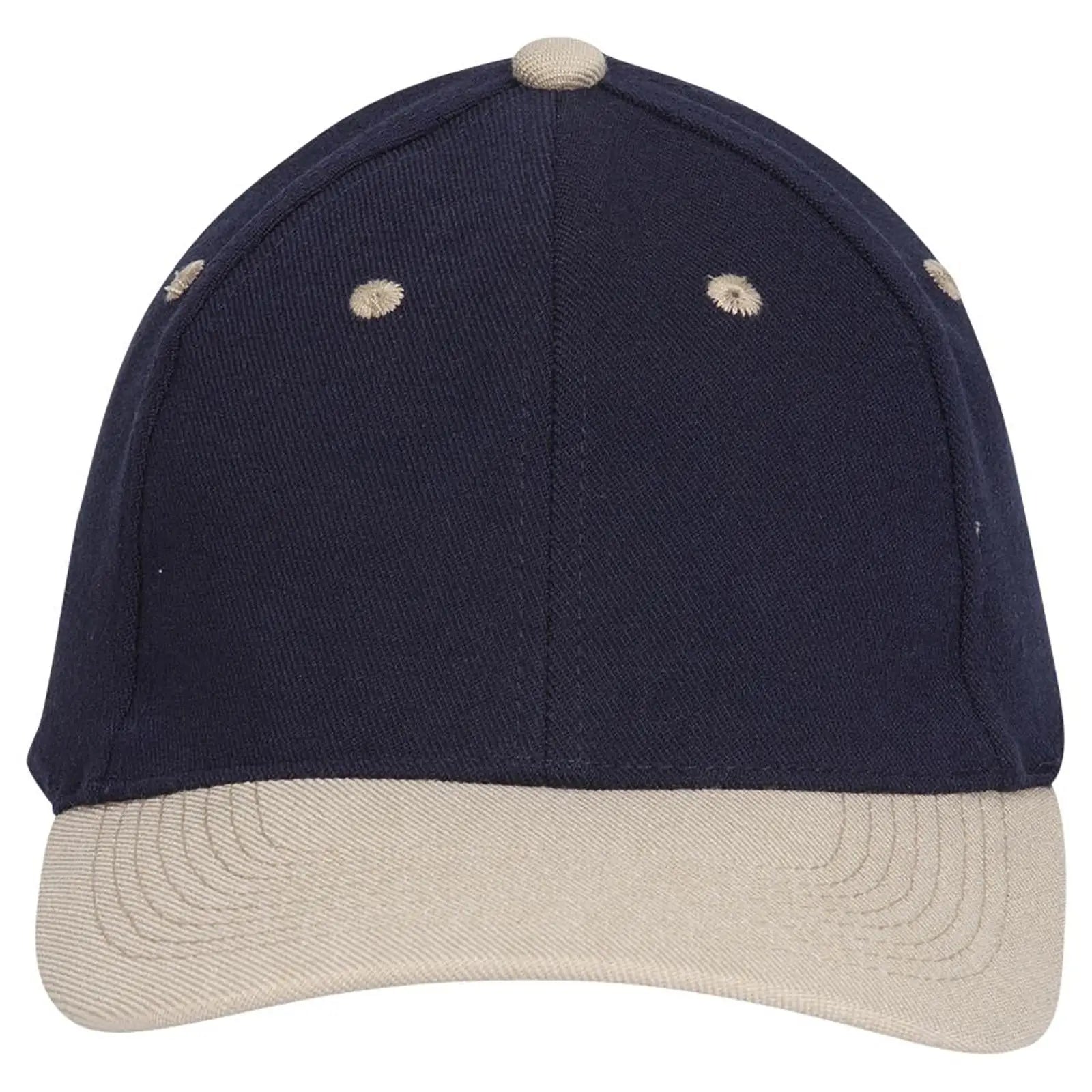 OTTO 11-194 ’OTTO Flex’ Fitted 6 Panel Low Profile Baseball Cap - Kha/Nvy