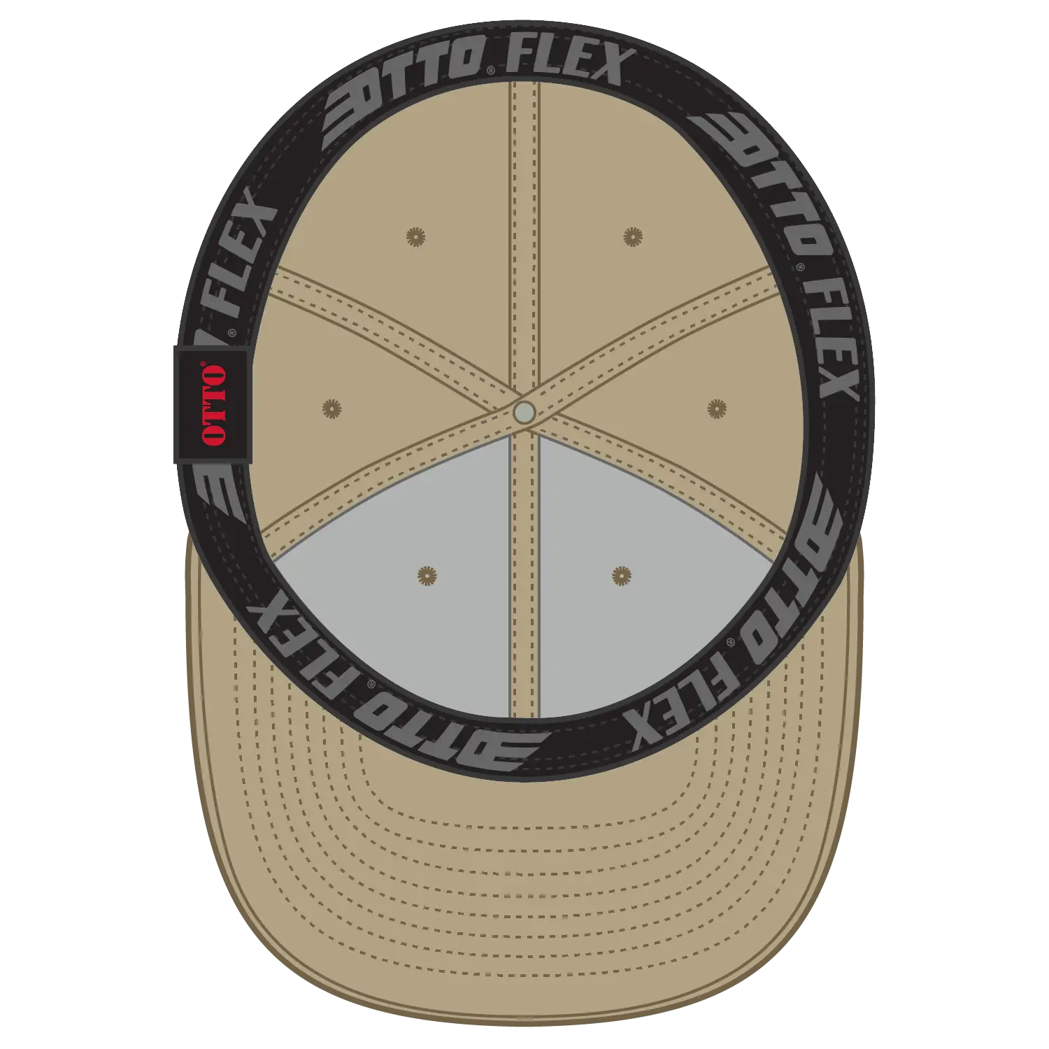 OTTO 11-194 ’OTTO Flex’ Fitted 6 Panel Low Profile Baseball Cap - Khaki