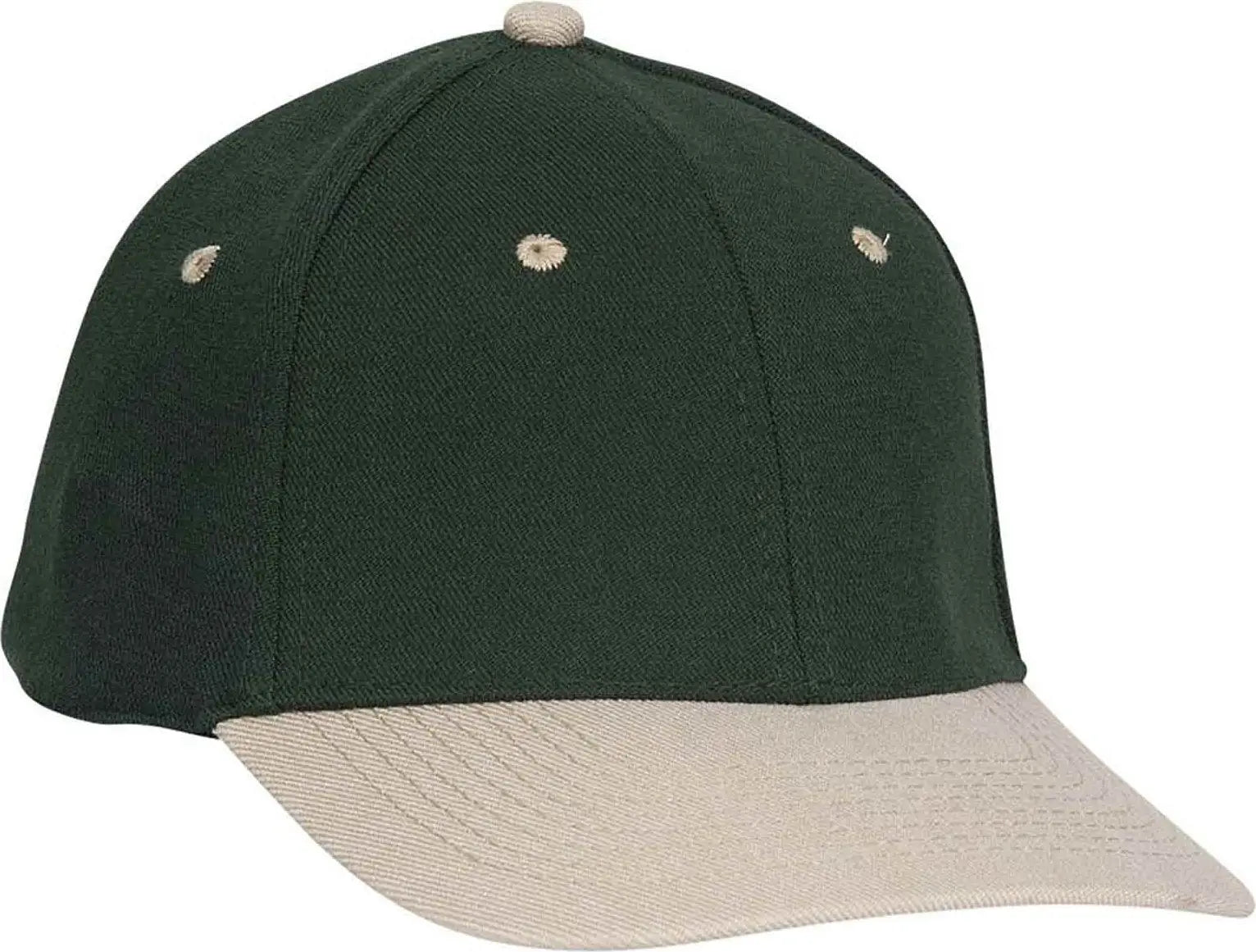 OTTO 11-194 Stretchable Wool Blend Low Profile Pro Style Cap - Khaki Dark Green - Khaki Forest / S/M
