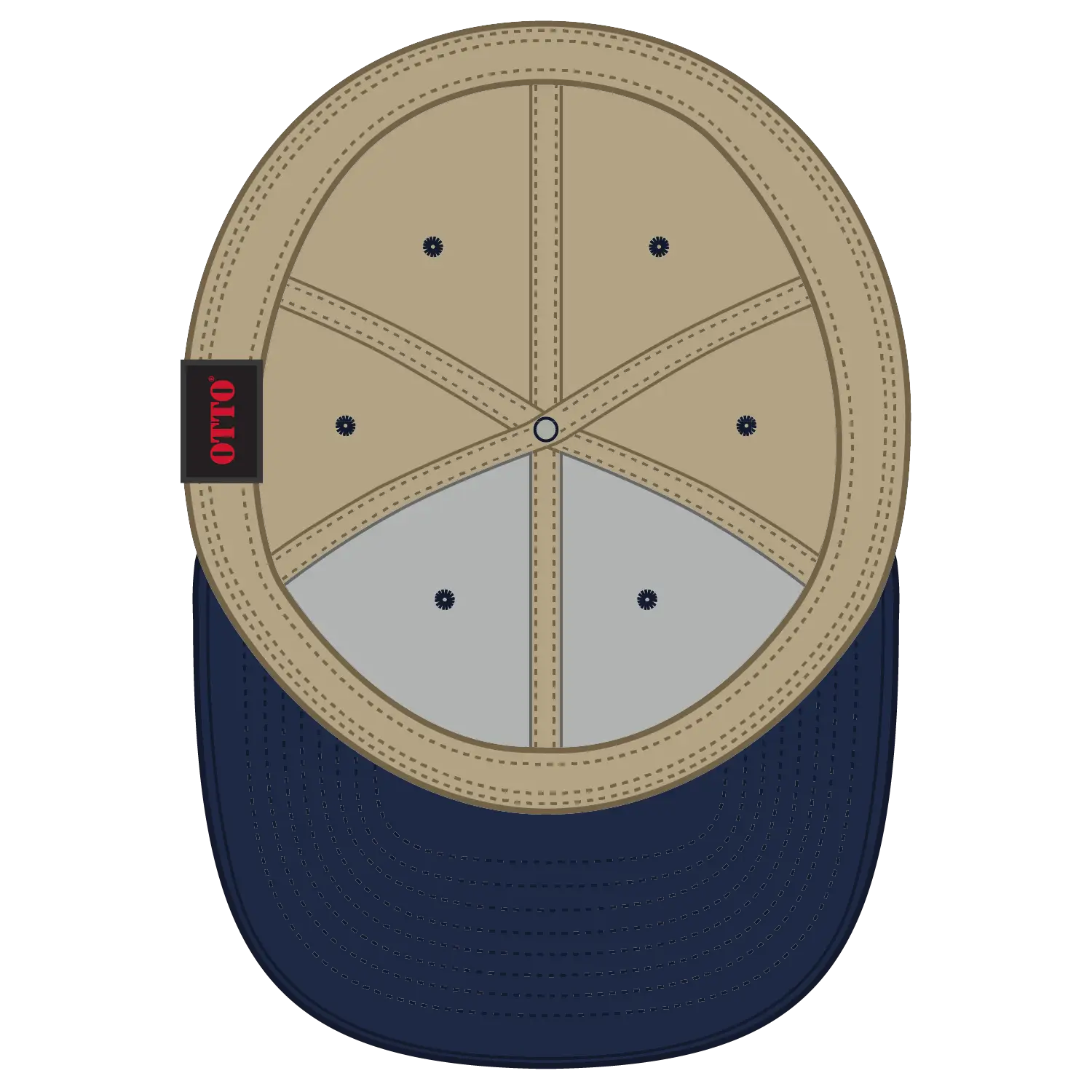 OTTO 11-425 ’OTTO Flex’ Fitted 6 Panel Low Profile Baseball Cap - Nvy/Kha