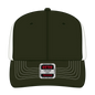 OTTO 112-1 6 Panel Mid Profile Mesh Back Trucker Cap - Dk.Ol.Grn/Dk.Ol.Grn/Lt.Khk - Dk.Ol.Grn/Dk.Ol.Grn/Lt.Khk / 7
