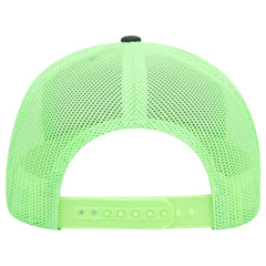 OTTO 112-1 6 Panel Mid Profile Mesh Back Trucker Cap - Ch.Gry/Ch.Gry/N.Grn - Ch.Gry/Ch.Gry/N.Grn / 7 3/8’’ - 7 5/8’’