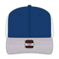 OTTO 112-1 6 Panel Mid Profile Mesh Back Trucker Cap - HeatherGray/Royal/White - HeatherGray/Royal/White / 7 3/8’’ - 7