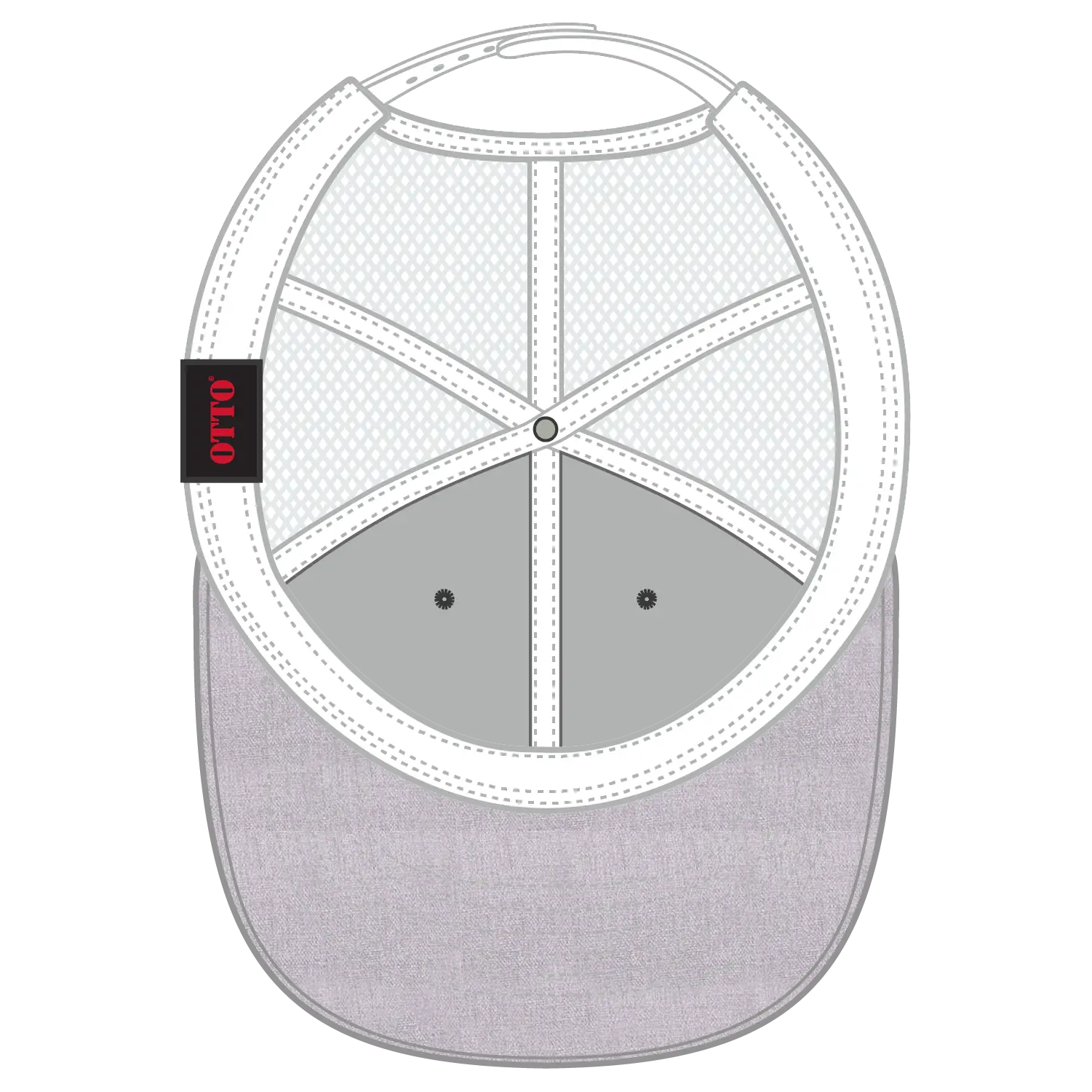 OTTO 112-1 6 Panel Mid Profile Mesh Back Trucker Cap - HeatherGray/Black/White - HeatherGray/Black/White / 7 3/8’’ - 7