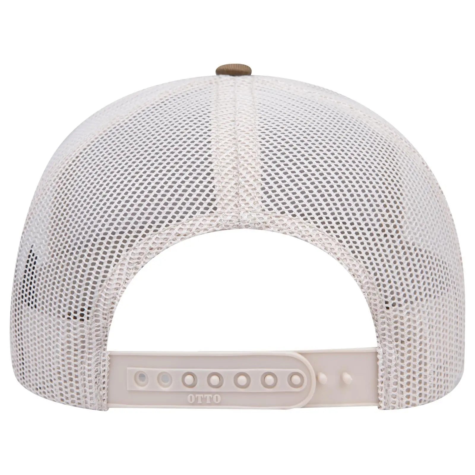 OTTO 112-1 6 Panel Mid Profile Mesh Back Trucker Cap - Coy.Brn/H.Gry/Lt.Khk - Coy.Brn/H.Gry/Lt.Khk / 7 3/8’’ - 7 5/8’’