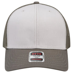 OTTO 112-1 6 Panel Mid Profile Mesh Back Trucker Cap - 215221- Ol.Grn/Lt.Khk/Ol.Grn - 215221- Ol.Grn/Lt.Khk/Ol.Grn / 7