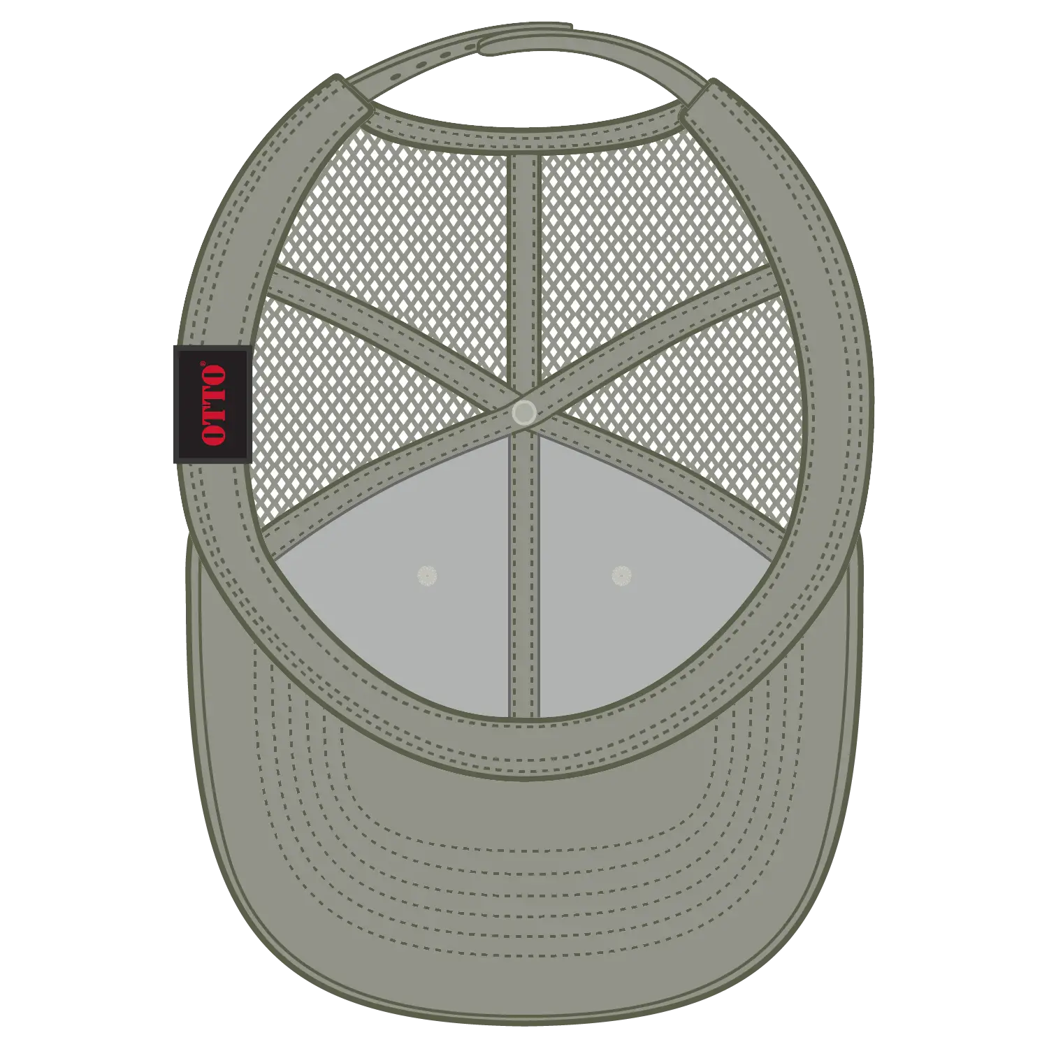 OTTO 112-1 6 Panel Mid Profile Mesh Back Trucker Cap - 215221- Ol.Grn/Lt.Khk/Ol.Grn - 215221- Ol.Grn/Lt.Khk/Ol.Grn / 7