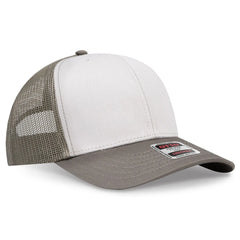 OTTO 112-1 6 Panel Mid Profile Mesh Back Trucker Cap - 215221- Ol.Grn/Lt.Khk/Ol.Grn - 215221- Ol.Grn/Lt.Khk/Ol.Grn / 7