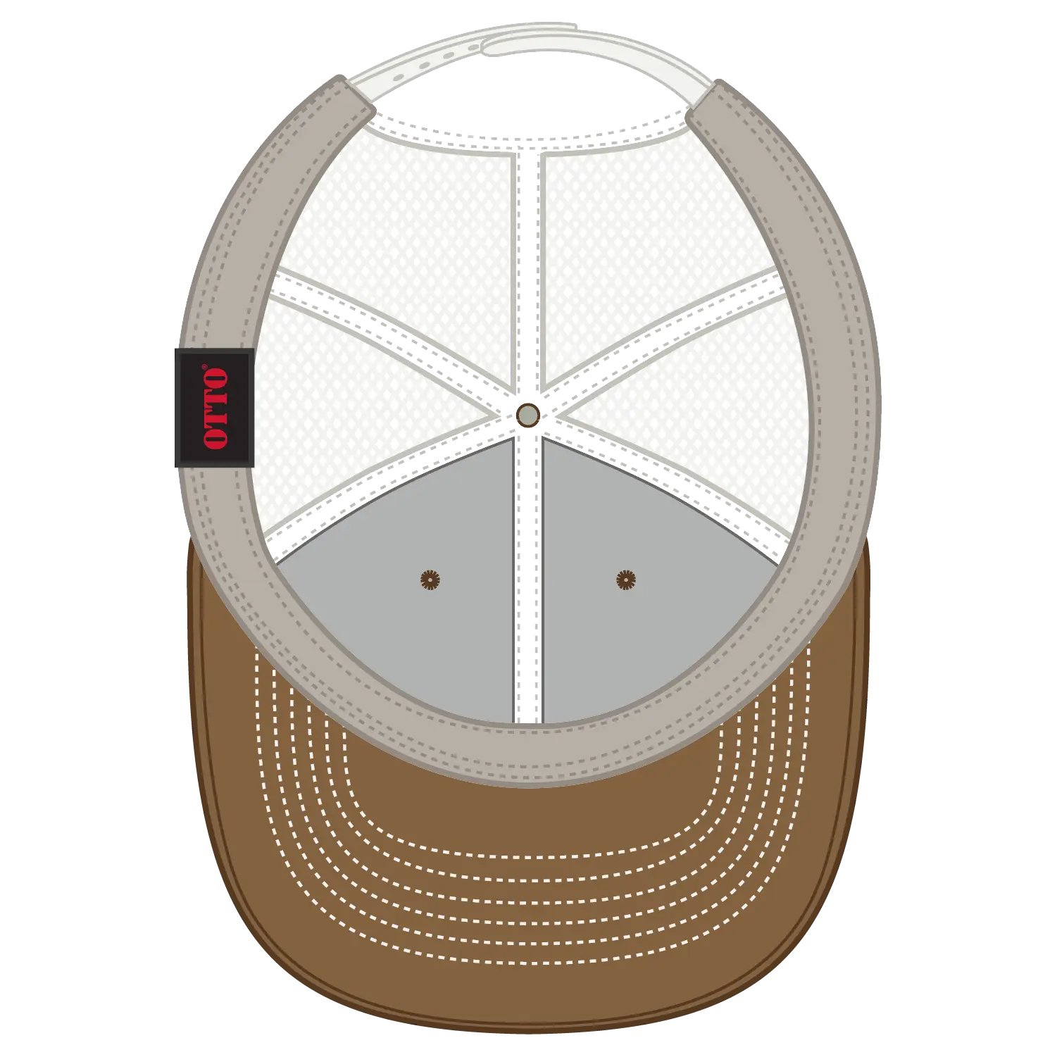 OTTO 112-1 6 Panel Mid Profile Mesh Back Trucker Cap - Coy.Brn/Coy.Brn/Lt.Khk - Coy.Brn/Coy.Brn/Lt.Khk / 7 3/8’’ - 7