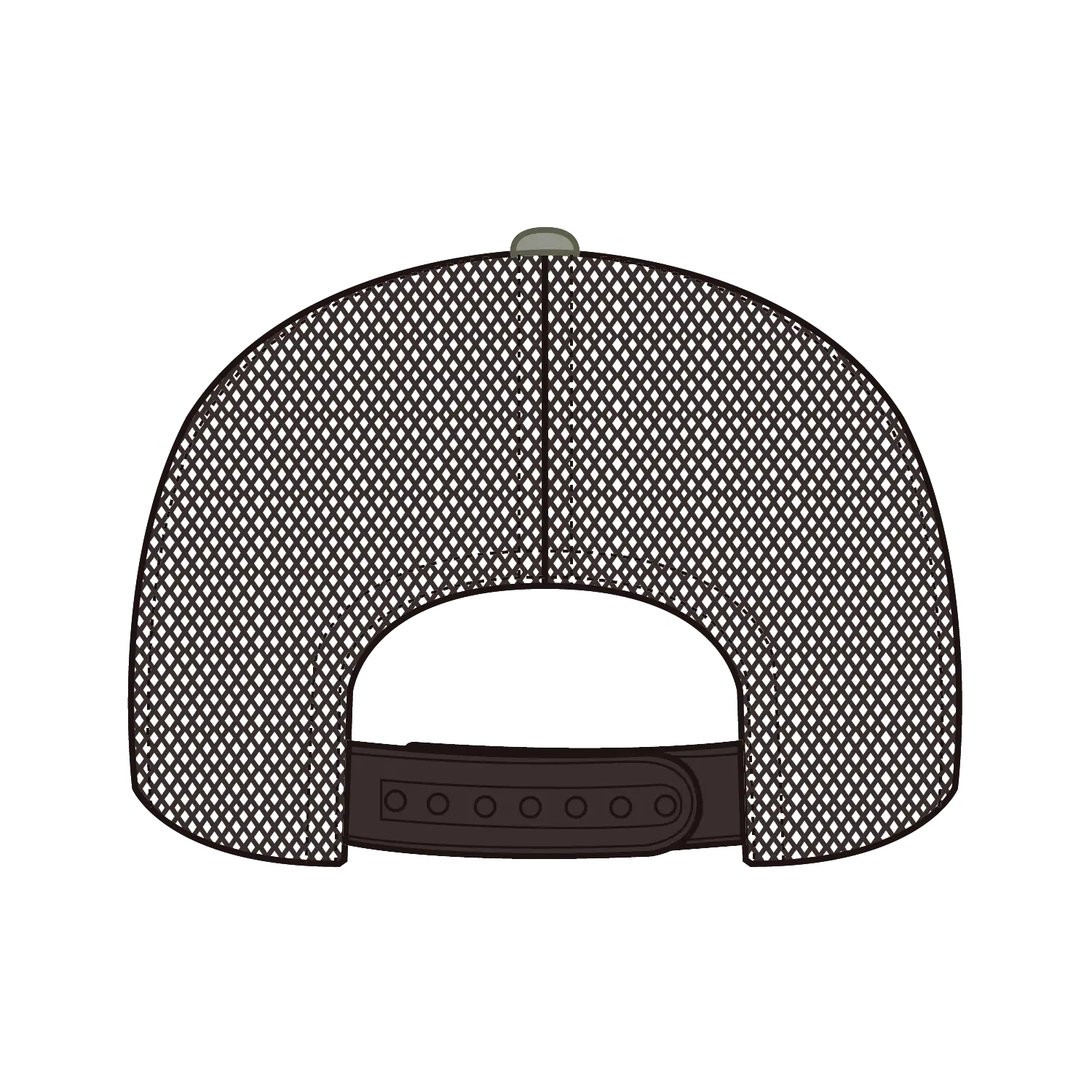 OTTO 112-1 6 Panel Mid Profile Mesh Back Trucker Cap - Dk.Brn/Ol.Grn/Dk.Brn - Dk.Brn/Ol.Grn/Dk.Brn / 7 3/8’’ - 7 5/8’’