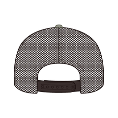 OTTO 112-1 6 Panel Mid Profile Mesh Back Trucker Cap - Dk.Brn/Ol.Grn/Dk.Brn - Dk.Brn/Ol.Grn/Dk.Brn / 7 3/8’’ - 7 5/8’’