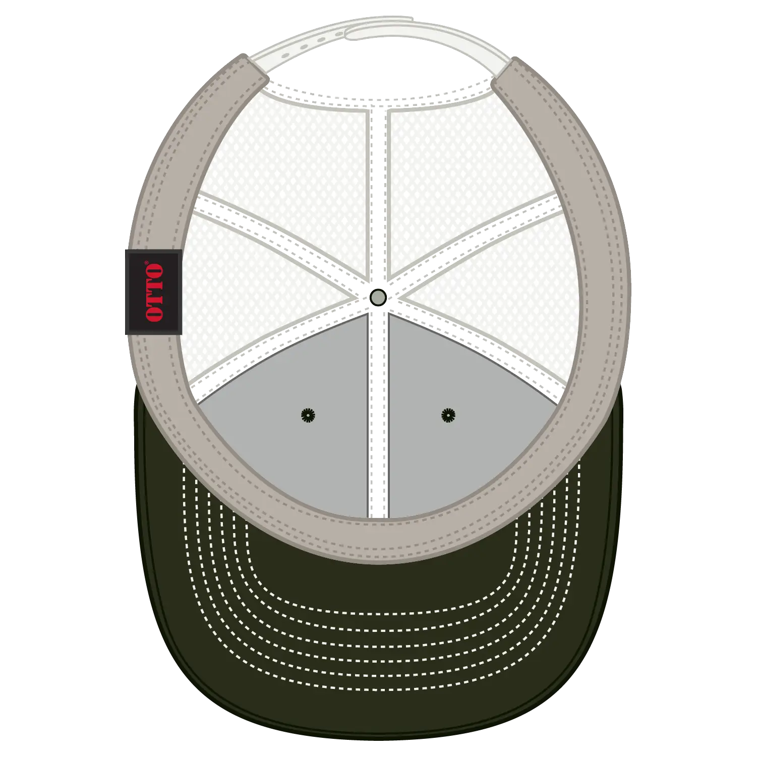 OTTO 112-1 6 Panel Mid Profile Mesh Back Trucker Cap - Dk.Ol.Grn/Dk.Ol.Grn/Lt.Khk - Dk.Ol.Grn/Dk.Ol.Grn/Lt.Khk / 7