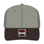OTTO 112-1 6 Panel Mid Profile Mesh Back Trucker Cap - Dk.Brn/Ol.Grn/Dk.Brn - Dk.Brn/Ol.Grn/Dk.Brn / 7 3/8’’ - 7 5/8’’