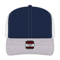 OTTO 112-1 6 Panel Mid Profile Mesh Back Trucker Cap - HeatherGray/Navy/White - HeatherGray/Navy/White / 7 3/8’’ - 7