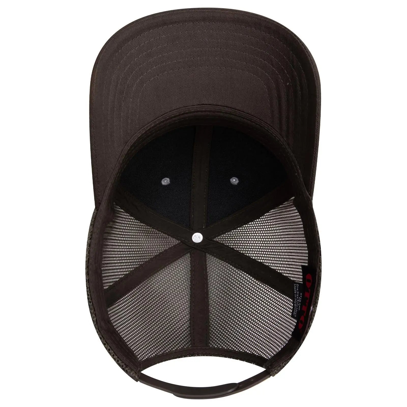 OTTO 112-1 6 Panel Mid Profile Mesh Back Trucker Cap - Dk.Ol.Grn/Gry/Dk.Ol.Grn - Dk.Ol.Grn/Gry/Dk.Ol.Grn / 7 3/8’’ - 7