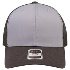 OTTO 112-1 6 Panel Mid Profile Mesh Back Trucker Cap - Dk.Ol.Grn/Gry/Dk.Ol.Grn - Dk.Ol.Grn/Gry/Dk.Ol.Grn / 7 3/8’’ - 7
