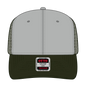 OTTO 112-1 6 Panel Mid Profile Mesh Back Trucker Cap - Dk.Ol.Grn/Gry/Dk.Ol.Grn - Dk.Ol.Grn/Gry/Dk.Ol.Grn / 7 3/8’’ - 7