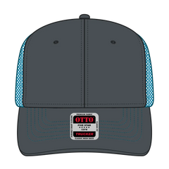 OTTO 112-1 6 Panel Mid Profile Mesh Back Trucker Cap - Ch.Gry/CH.Gry/N.Blu - Ch.Gry/CH.Gry/N.Blu / 7 3/8’’ - 7 5/8’’