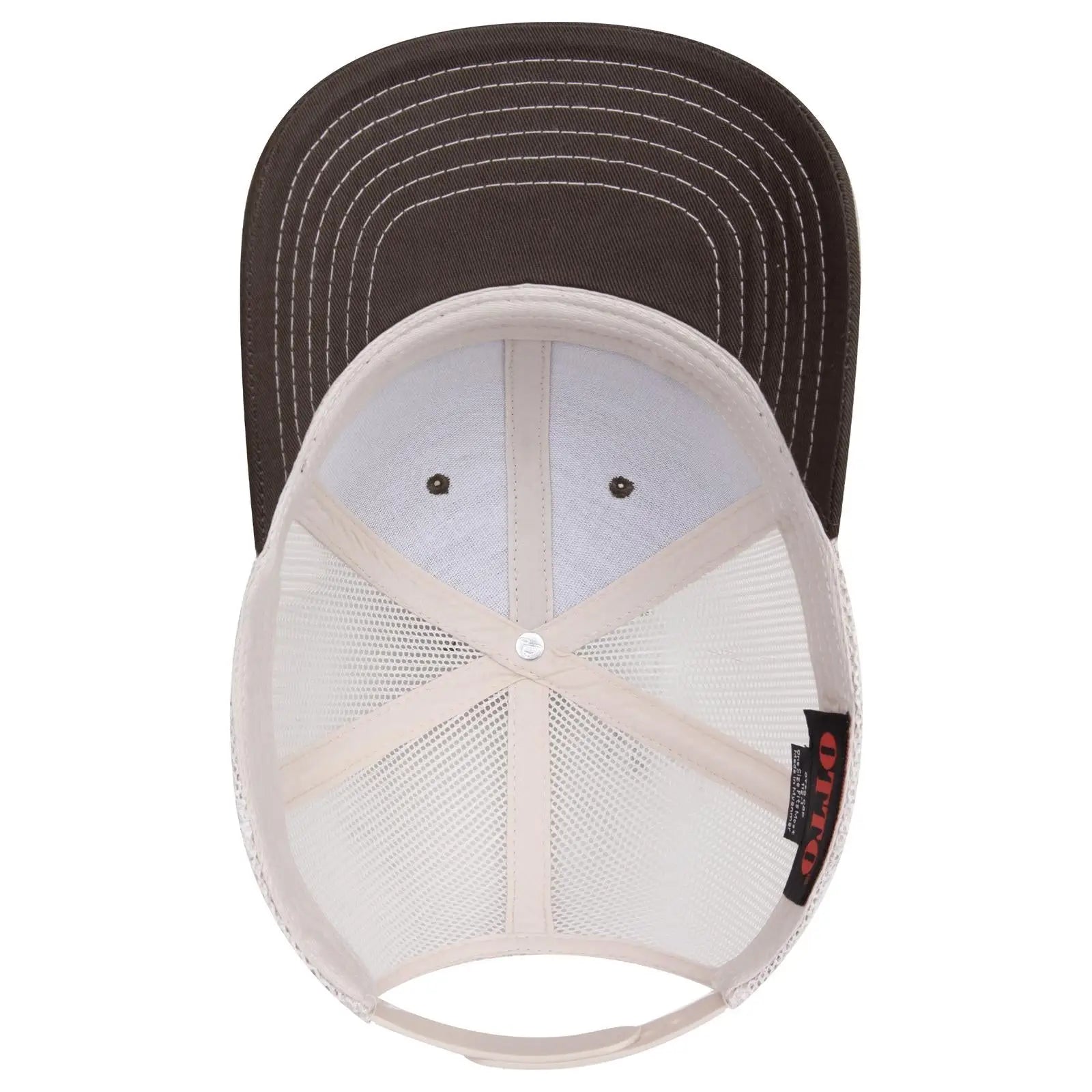 OTTO 112-1 6 Panel Mid Profile Mesh Back Trucker Cap - Dk.Ol.Grn/Dk.Ol.Grn/Lt.Khk - Dk.Ol.Grn/Dk.Ol.Grn/Lt.Khk / 7