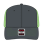 OTTO 112-1 6 Panel Mid Profile Mesh Back Trucker Cap - Ch.Gry/Ch.Gry/N.Grn - Ch.Gry/Ch.Gry/N.Grn / 7 3/8’’ - 7 5/8’’