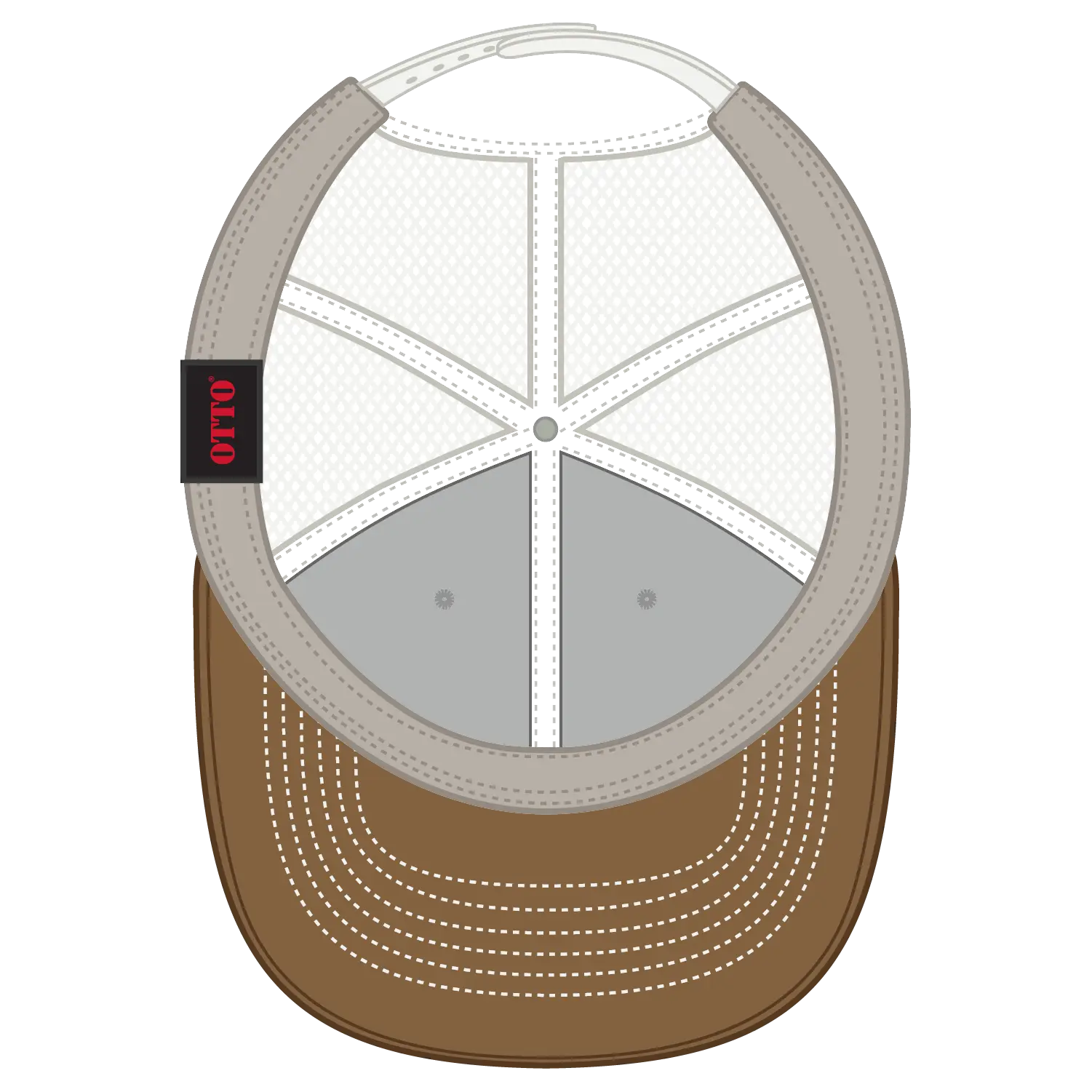 OTTO 112-1 6 Panel Mid Profile Mesh Back Trucker Cap - Coy.Brn/H.Gry/Lt.Khk - Coy.Brn/H.Gry/Lt.Khk / 7 3/8’’ - 7 5/8’’