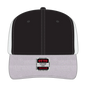 OTTO 112-1 6 Panel Mid Profile Mesh Back Trucker Cap - HeatherGray/Black/White - HeatherGray/Black/White / 7 3/8’’ - 7