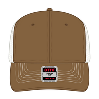 OTTO 112-1 6 Panel Mid Profile Mesh Back Trucker Cap - Coy.Brn/Coy.Brn/Lt.Khk - Coy.Brn/Coy.Brn/Lt.Khk / 7 3/8’’ - 7