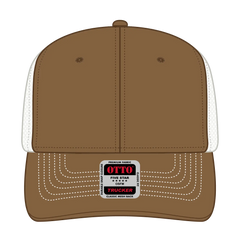 OTTO 112-1 6 Panel Mid Profile Mesh Back Trucker Cap - Coy.Brn/Coy.Brn/Lt.Khk - Coy.Brn/Coy.Brn/Lt.Khk / 7 3/8’’ - 7