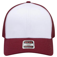 OTTO 112-1 6 Panel Mid Profile Mesh Back Trucker Cap - Burg.Marn/Wht/Bur.Marn - Burg.Marn/Wht/Bur.Marn / 7 3/8’’ - 7