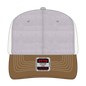 OTTO 112-1 6 Panel Mid Profile Mesh Back Trucker Cap - Coy.Brn/H.Gry/Lt.Khk - Coy.Brn/H.Gry/Lt.Khk / 7 3/8’’ - 7 5/8’’