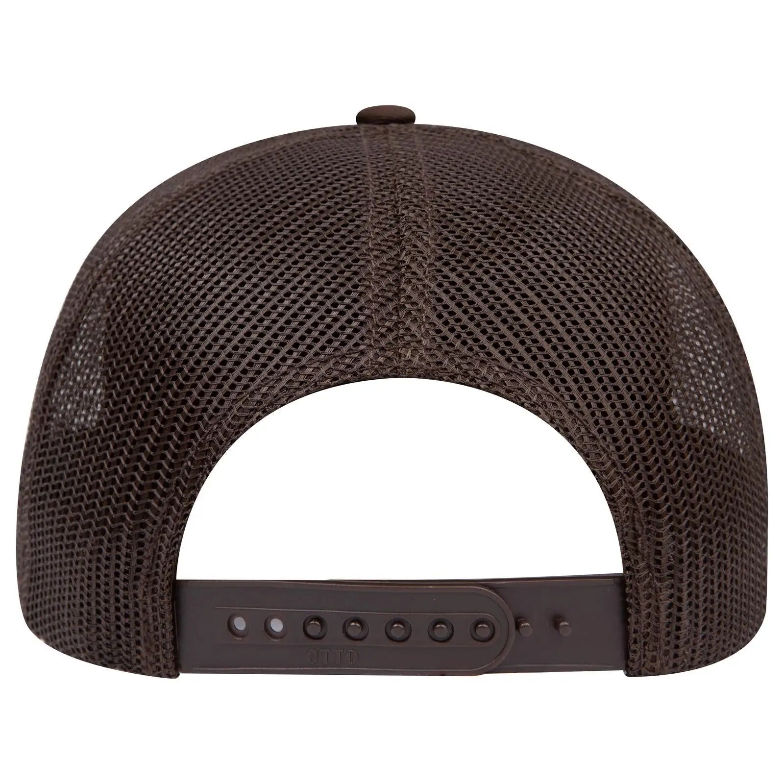 OTTO 112-1 6 Panel Mid Profile Mesh Back Trucker Cap - Dk.Brn/Ol.Grn/Dk.Brn - Dk.Brn/Ol.Grn/Dk.Brn / 7 3/8’’ - 7 5/8’’