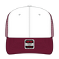OTTO 112-1 6 Panel Mid Profile Mesh Back Trucker Cap - Burg.Marn/Wht/Bur.Marn - Burg.Marn/Wht/Bur.Marn / 7 3/8’’ - 7