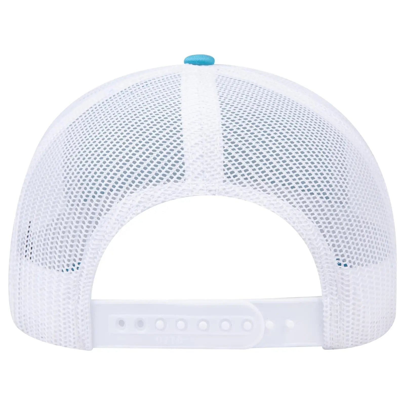 OTTO 112-1 6 Panel Mid Profile Mesh Back Trucker Cap - Aqua/Aqua/Wht - Aqua/Aqua/Wht / 7 3/8’’ - 7 5/8’’
