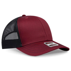 OTTO 112-1 6 Panel Mid Profile Mesh Back Trucker Cap - Bg.Mrn/Bg.Mrn/Blk - Bg.Mrn/Bg.Mrn/Blk / 7 3/8’’ - 7 5/8’’
