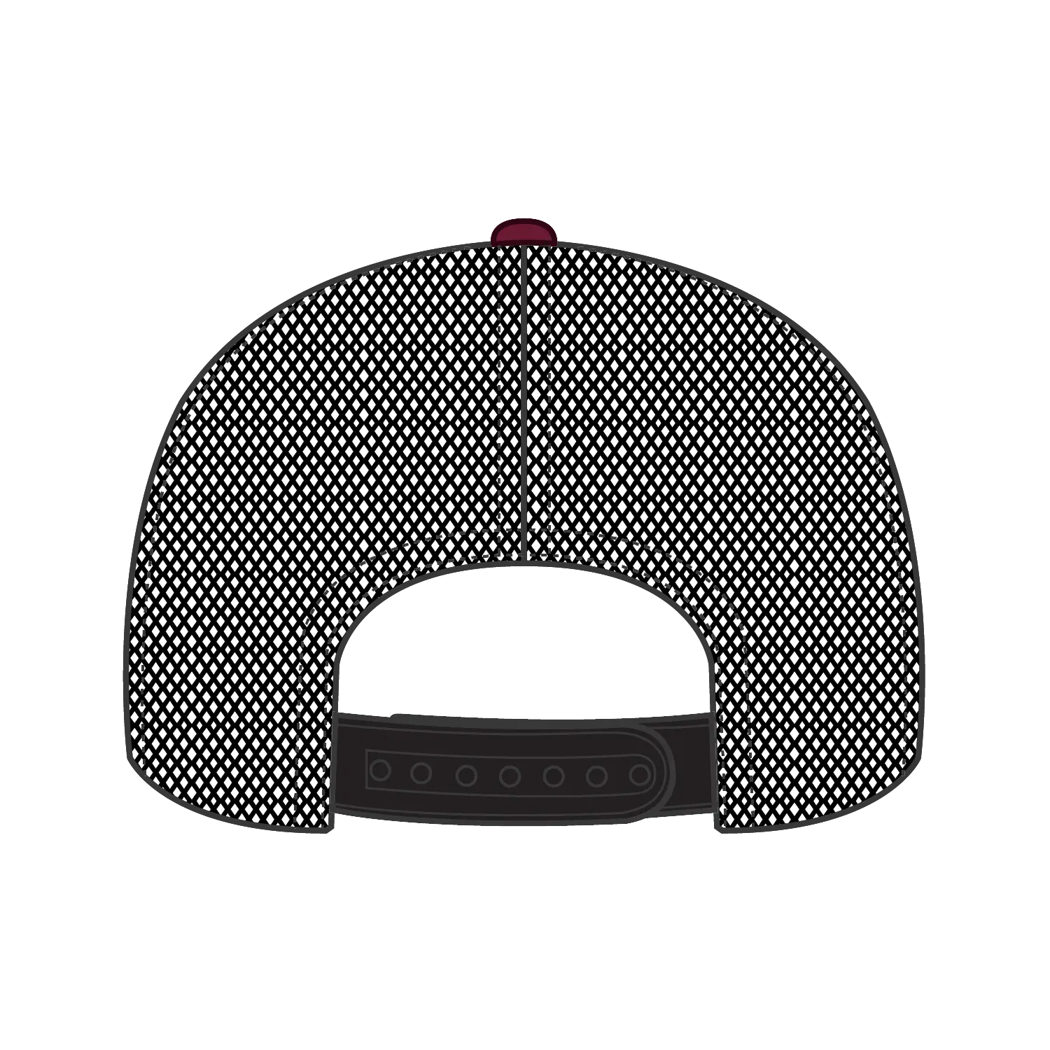 OTTO 112-1 6 Panel Mid Profile Mesh Back Trucker Cap - Bg.Mrn/Bg.Mrn/Blk - Bg.Mrn/Bg.Mrn/Blk / 7 3/8’’ - 7 5/8’’