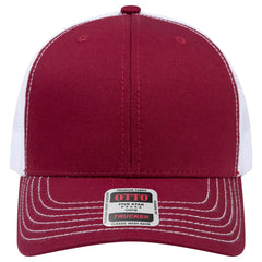 OTTO 112-1 6 Panel Mid Profile Mesh Back Trucker Cap - Bg.Mrn/Bg.Mrn/Wht - Bg.Mrn/Bg.Mrn/Wht / 7 3/8’’ - 7 5/8’’