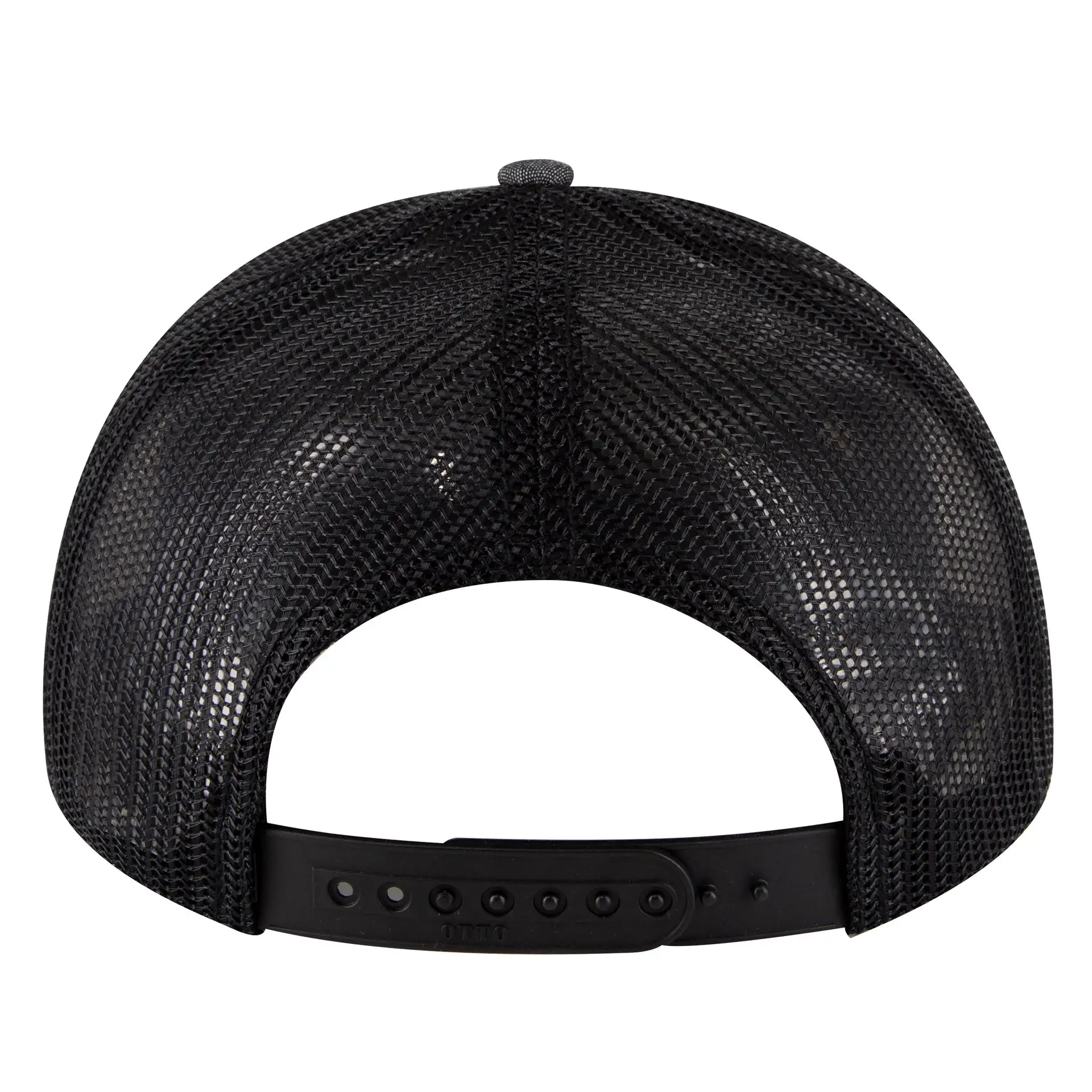 OTTO 112-1 6 Panel Mid Profile Mesh Back Trucker Cap - Black - Black / 7 3/8’’ - 7 5/8’’