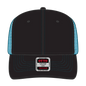 OTTO 112-1 6 Panel Mid Profile Mesh Back Trucker Cap - Blk/Blk/N.Blue - Blk/Blk/N.Blue / 7 3/8’’ - 7 5/8’’