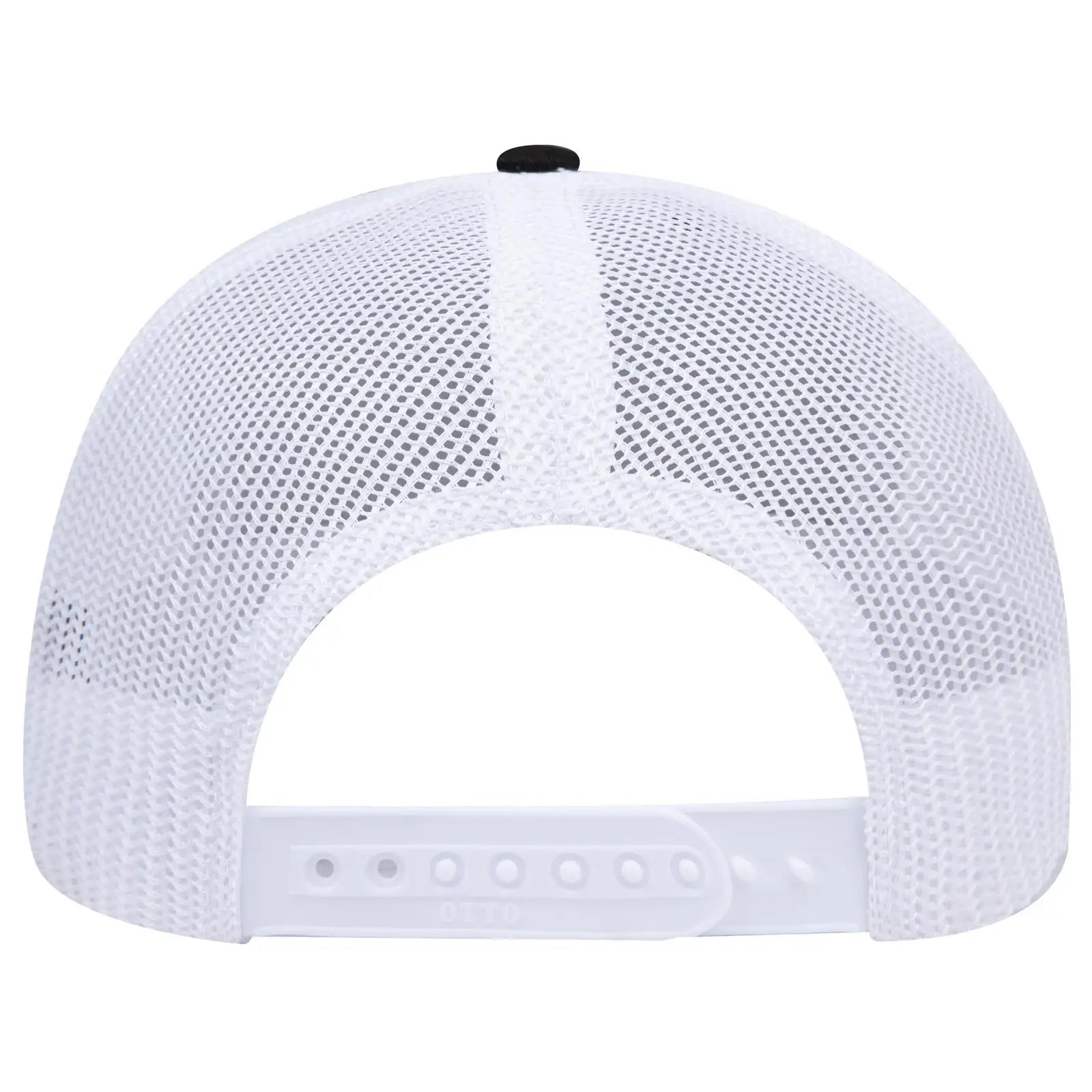 OTTO 112-1 6 Panel Mid Profile Mesh Back Trucker Cap - Blk/Blk/Wht